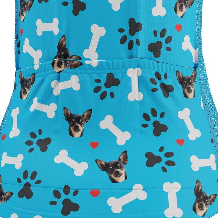 Women's Custom Pet Bones Cycling Kit Durable & Personalized Blue