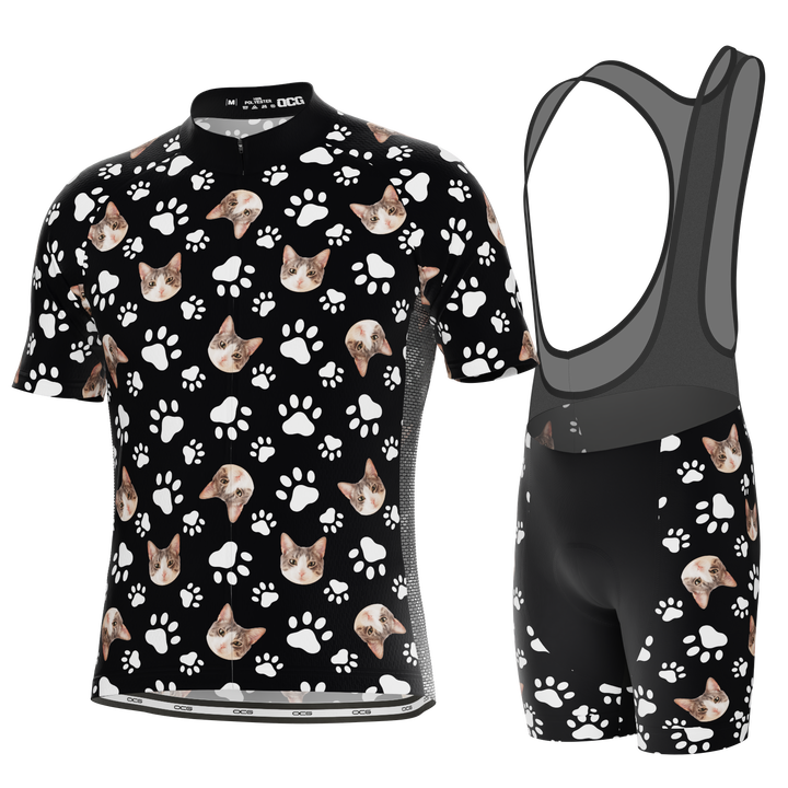 Men's Custom Pet Paws Cycling Kit Performance & Comfort Black
