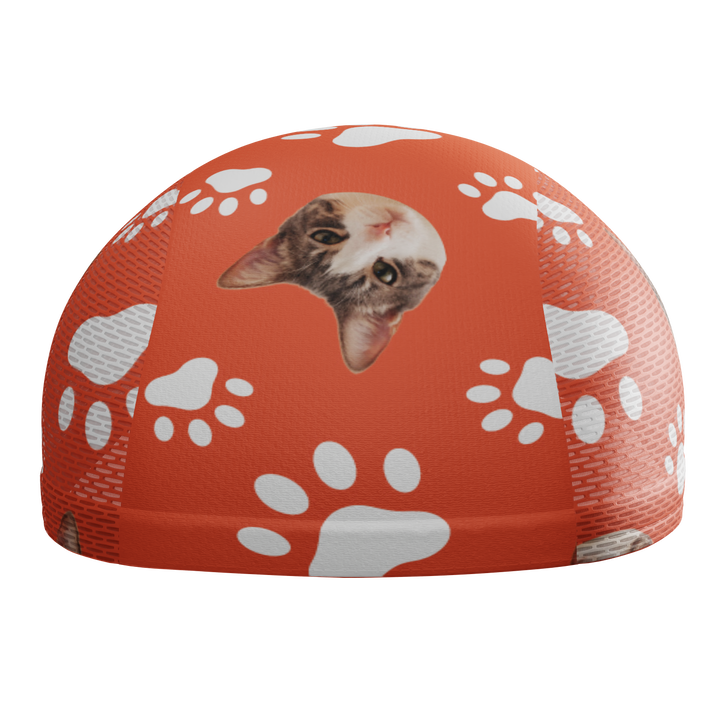 Unisex Custom Pet Paws Cycling Cap Quick-Dry Made-to-Order Comfort Red