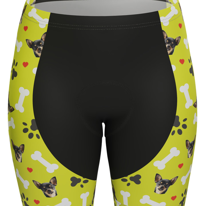Women's Custom Pet Bones Cycling Kit Durable & Personalized Lime