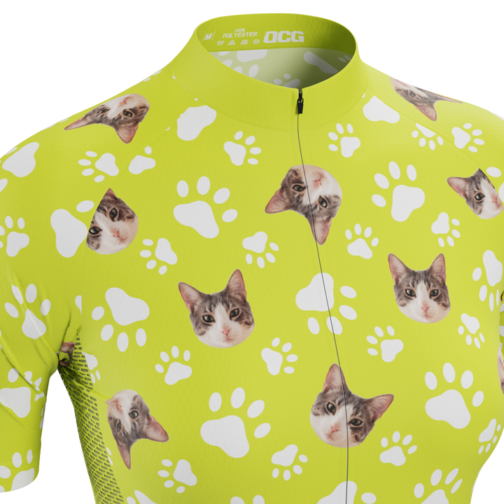 Custom Pet Paws Women's Cycling Kit Vibrant Performance Wear Lime