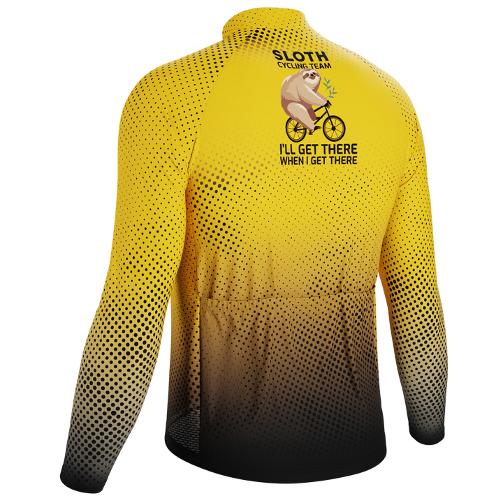 Men's Sloth Cycling Team Jersey Durable Custom Adventure Gear Yellow