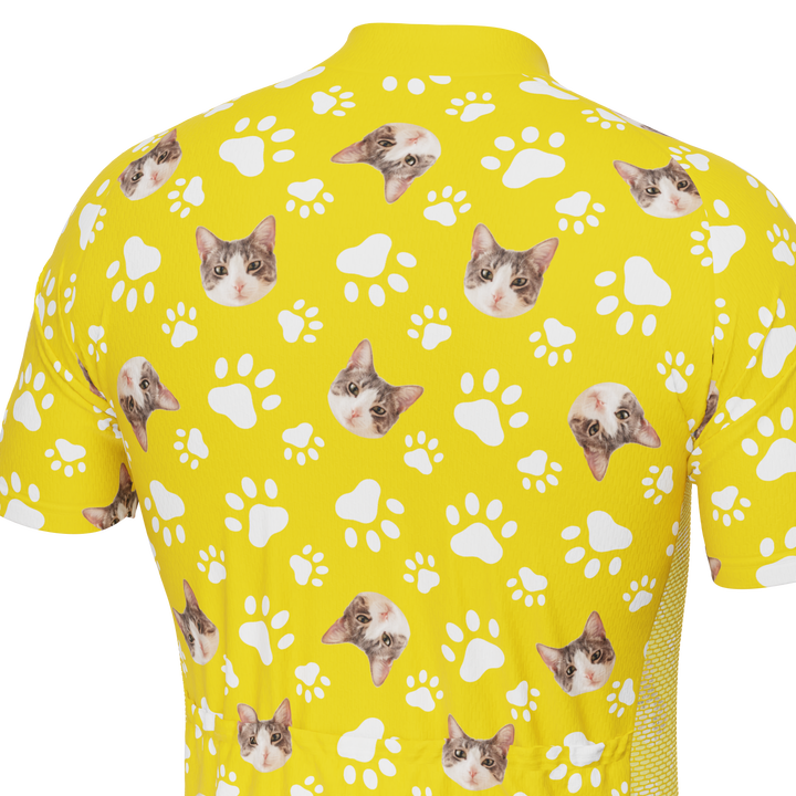 Men's Custom Pet Paws Cycling Kit Performance & Comfort Yellow
