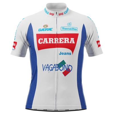 Men's Carrera Short Sleeve Cycling Jersey Moisture-Wicking Performance White