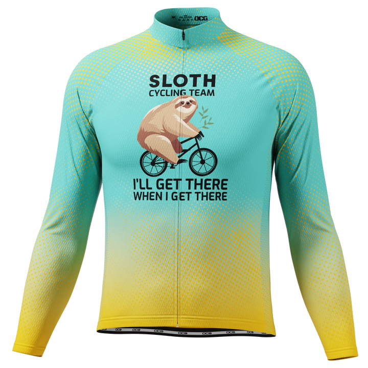 Men's Sloth Cycling Team Jersey Durable Custom Adventure Gear Blue