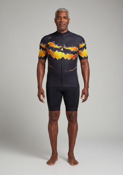 Mens Purple Pumpkin Eater Short Sleeve Cycling Jersey - _default - front view