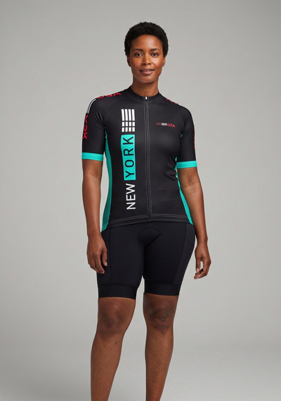 Womens New York Usa Techno Short Sleeve Cycling Jersey - _default - front view