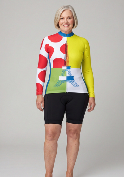 Womens Tour De France Leaders Kom Sprinters Long Sleeve Cycling Jersey - _default - front view