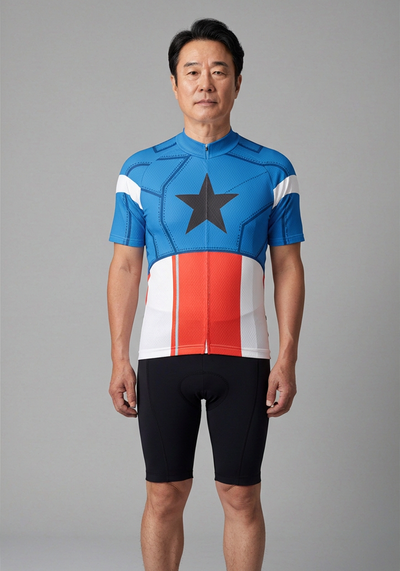 Mens The Captain Usa Flag Cycling Jersey - _default - front view