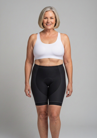 Womens Solid Color Gel Padded Cycling Shorts - _default - front view