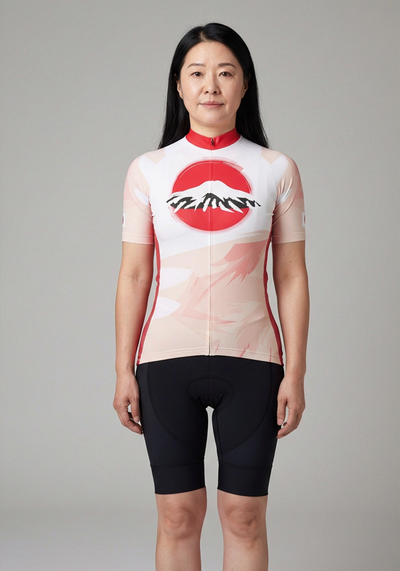 Womens Mount Fuji Short Sleeve Cycling Jersey - front view