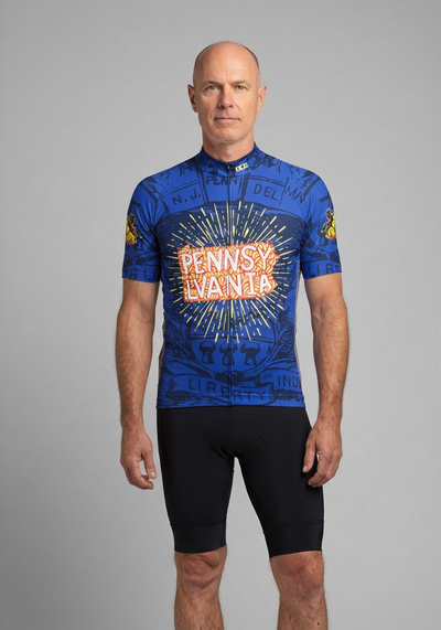 Mens Pennsylvania Usa State Short Sleeve Cycling Jersey - front view
