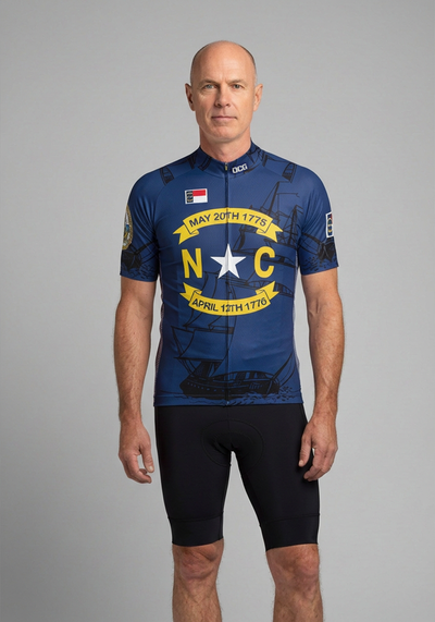 Mens North Carolina Usa State Short Sleeve Cycling Jersey - front view