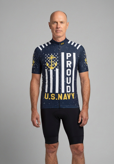Mens Us Navy Proud Short Sleeve Cycling Jersey - front view