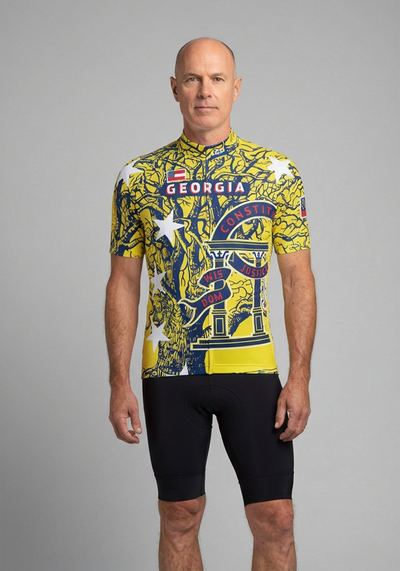 Mens Georgia Us State Short Sleeve Cycling Jersey - front view