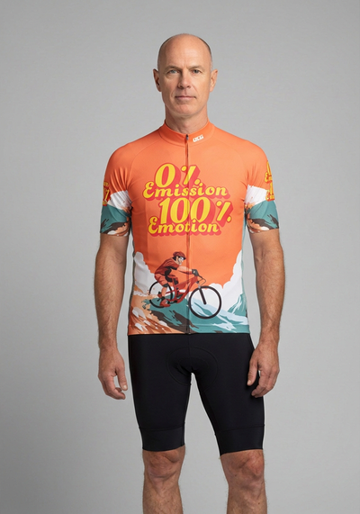 Mens No Emissions Full Emotion Short Sleeve Cycling Jersey - front view