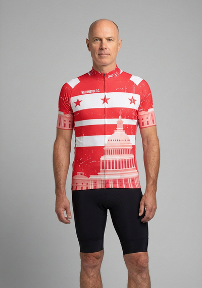 Mens Washington D C Short Sleeve Cycling Jersey - front view