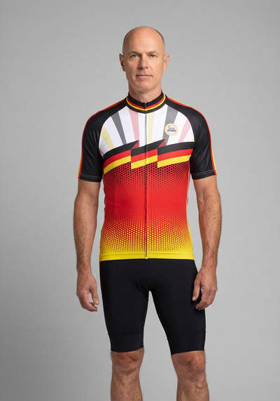 Mens World Countries Flags Germany Short Sleeve Cycling Jersey - front view