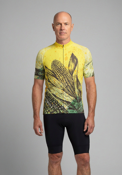 Mens Cornfield Short Sleeve Cycling Jersey - front view