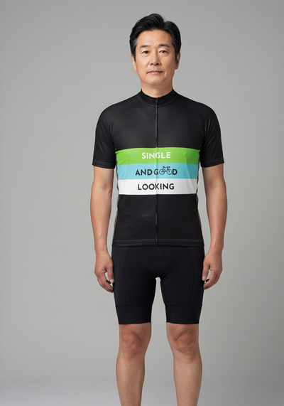 Mens Single And Good Looking Short Sleeve Cycling Jersey - front view