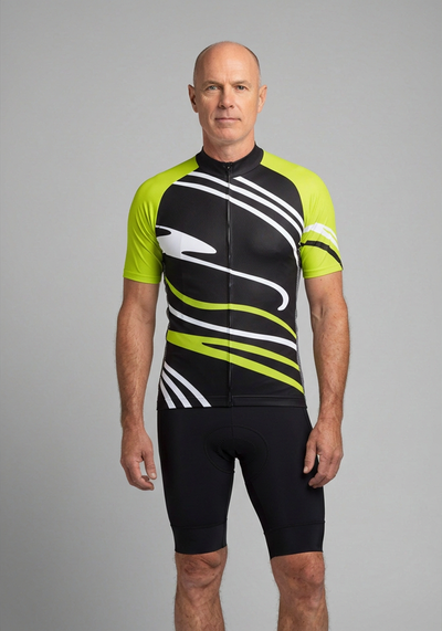 Mens Animal Print Short Sleeve Cycling Jersey - front view