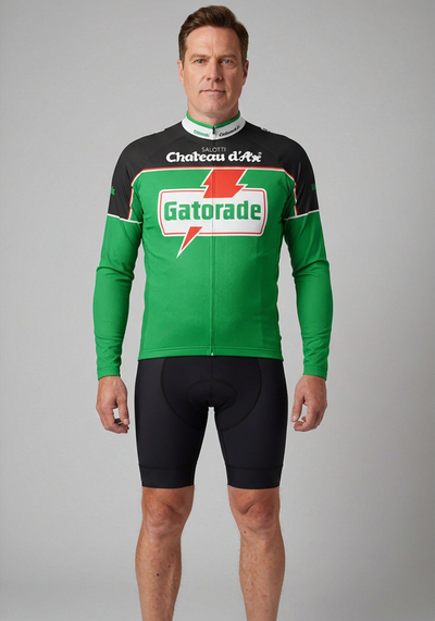 Mens Chateau Dax Gatorade Team Retro Long Sleeve Cycling Jersey - front view