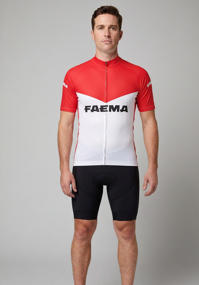 Mens Retro Espresso Short Sleeve Cycling Jersey - front view