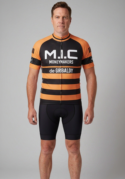 Mens Gribaldy Retro Short Sleeve Cycling Jersey - front view