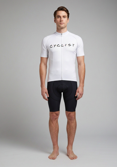 Mens Friends Cyclist Cycling Jersey - White - front view