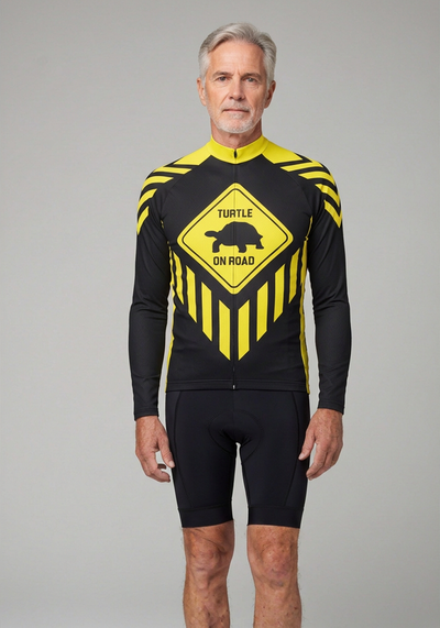 Turtle On Road Long Sleeve Cycling Jersey - _default - front view