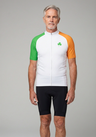 Lucky To Be Irish Ireland Shamrock Cycling Jersey - _default - front view