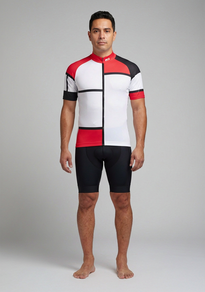Mens White La Vie Claire Style Cycling Jersey - _default - front view