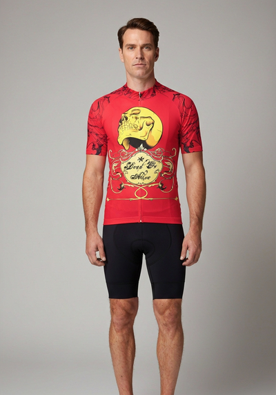 Dead Or Alive Red Skull Cycling Jersey - _default - front view