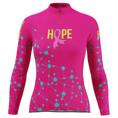 Women's Breast Cancer Faith Hope Love Long Sleeve Cycling Jersey