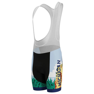 Men's Michigan US State Flag Series 1 Gel Padded Cycling Bib - Blue