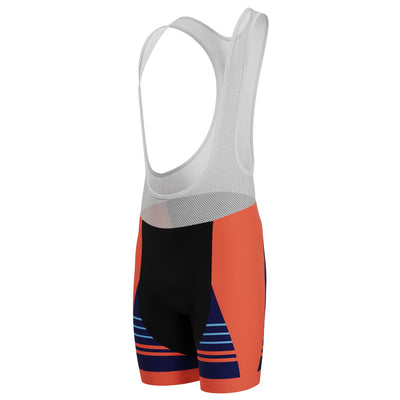 Men's Orange Blue Stripe Gel Padded Cycling Bib