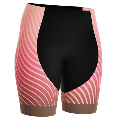 Women's Four Seasons Fall Curvy Lines Gel Padded Cycling Shorts