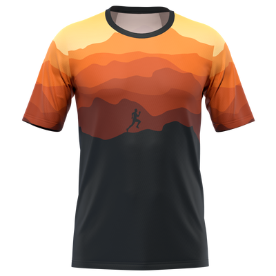 Men's Ride Free Sunset Short Sleeve Running Shirt