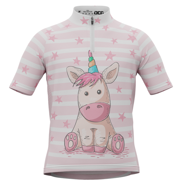 Kid's Pondering Unicorn Short Sleeve Cycling Jersey