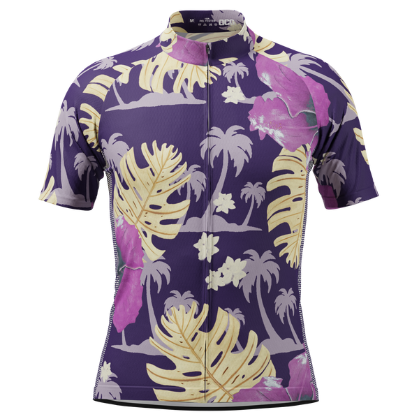 Men's Palmtree Leaves Short Sleeve Cycling Jersey