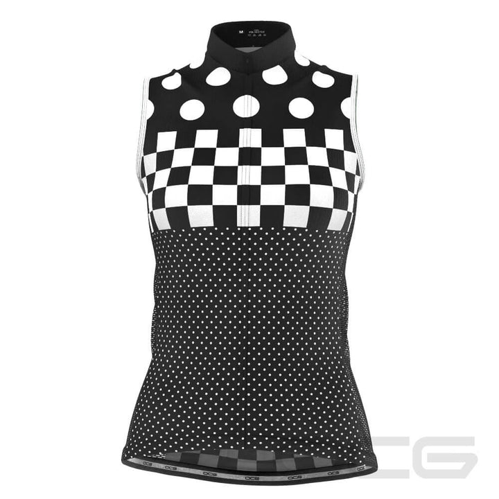 Women's Nina Polka Dot Checkered Sleeveless Cycling Jersey