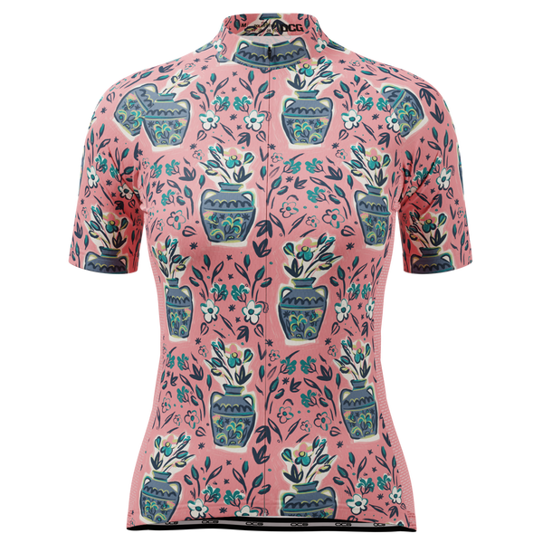 Women's Vases & Flowers Short Sleeve Cycling Jersey