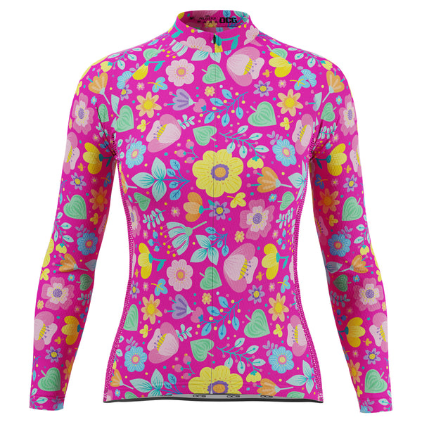 Women's Bouquet Floral Long Sleeve Cycling Jersey