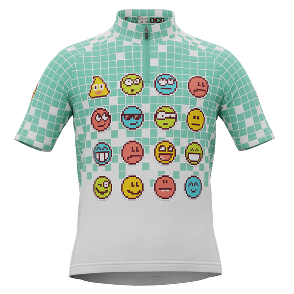 Kid's Pixel Mania Emoji 8 Bit Short Sleeve Cycling Jersey