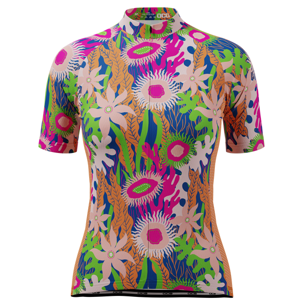 Women's Aquatic Plantlife Short Sleeve Cycling Jersey