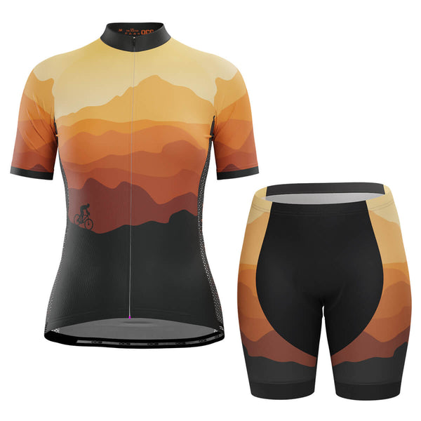 Women's Ride Free Sunset 2 Piece Cycling Kit