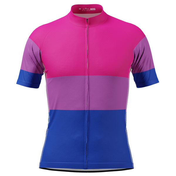 Men's LGBT Bisexual Pride Short Sleeve Cycling Jersey