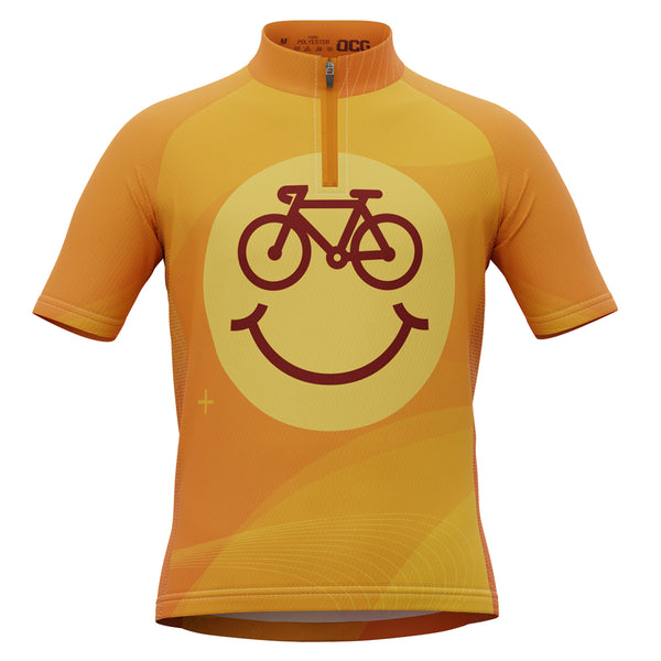 Kid's Cycling is Happiness Emoji Short Sleeve Cycling Jersey