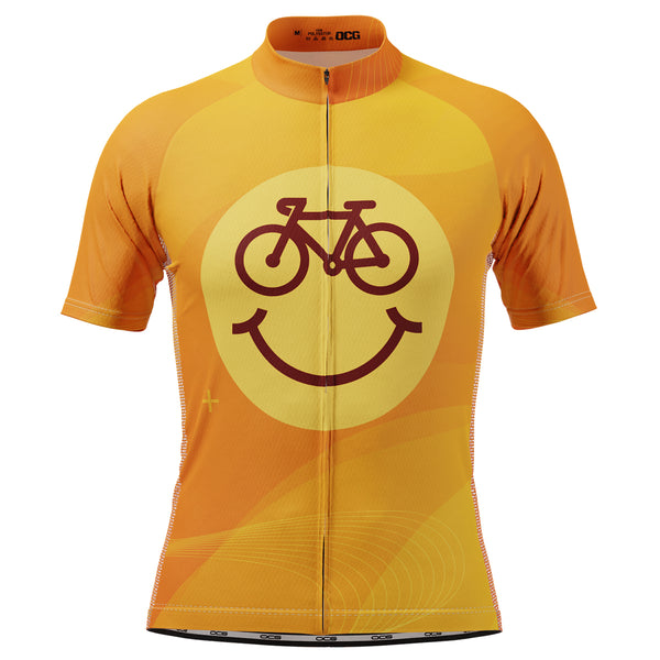 Men's Cycling is Happiness Emoji Short Sleeve Cycling Jersey