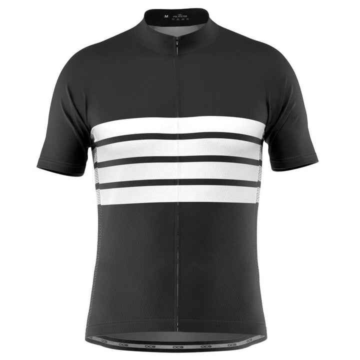 Men's Retro Four Stripe Men's Black Cycling Jersey